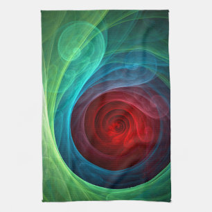Roter Sturm Floral Modernes Abstraktes Kunstfarbmu Küchentuch