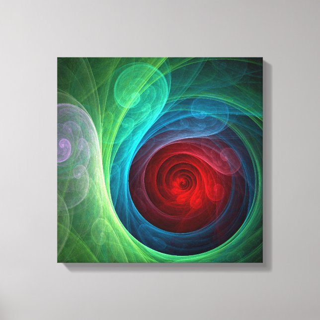 Roter Sturm Floral Modernes Abstraktes Kunstfarbmu Leinwanddruck (Vorderseite)