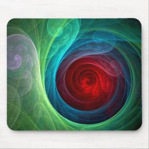 Roter Sturm Floral Modernes Abstraktes Kunstfarbmu Mousepad