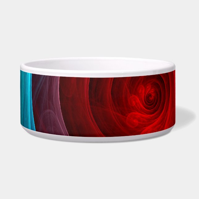 Roter Sturm Floral Modernes Abstraktes Kunstfarbmu Napf (Vorderseite)