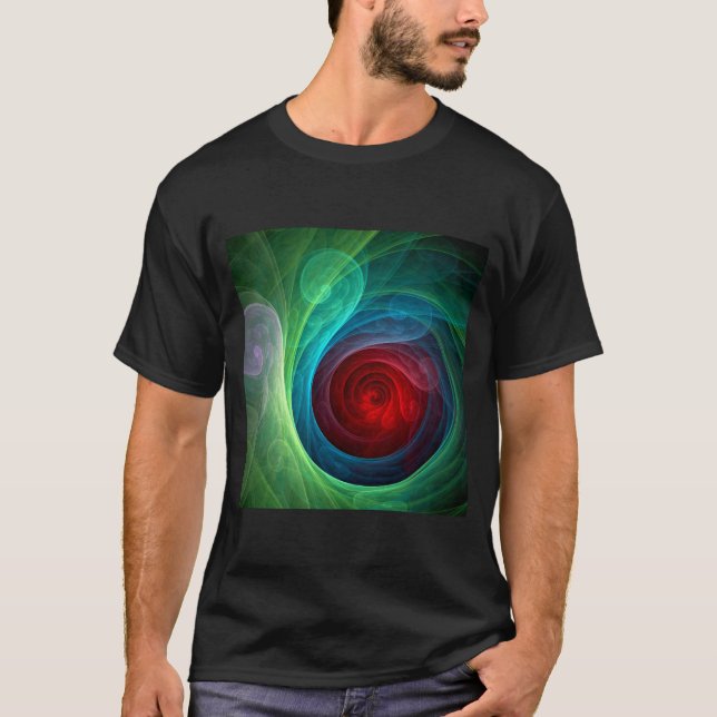 Roter Sturm Floral Modernes Abstraktes Kunstfarbmu T-Shirt (Vorderseite)
