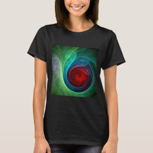 Roter Sturm Floral Modernes Abstraktes Kunstfarbmu T-Shirt