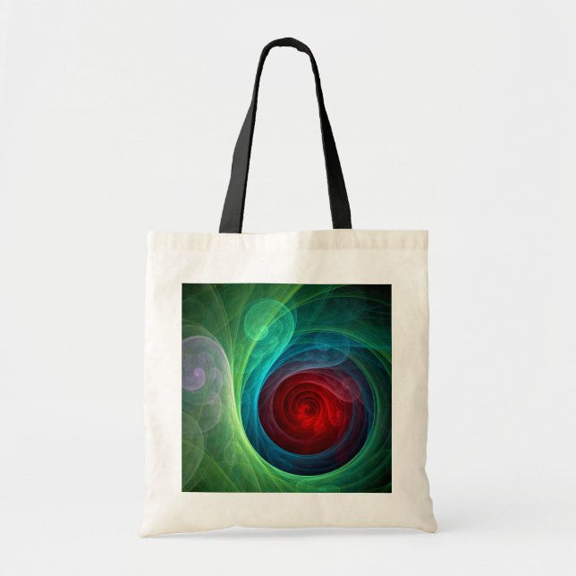 Roter Sturm Floral Modernes Abstraktes Kunstfarbmu Tragetasche (Vorne)