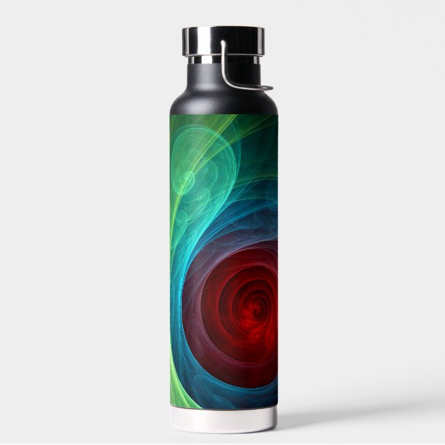 Roter Sturm Floral Modernes Abstraktes Kunstfarbmu Trinkflasche (Links)