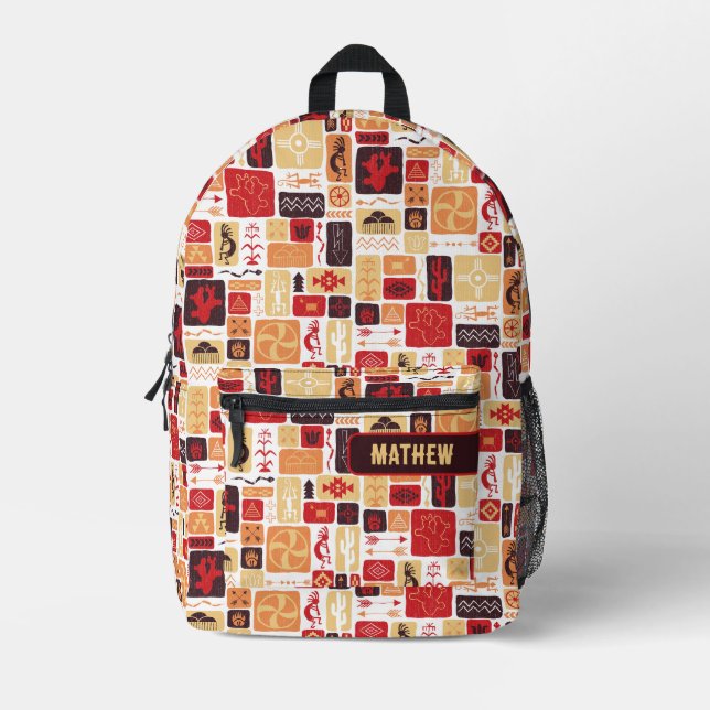 Roter Südwesten Bedruckter Rucksack (Vorderseite)