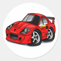 Roter Supercar-Cartoon - Wählen Sie die Hintergrun