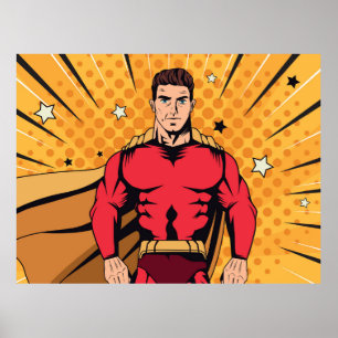 Roter Superheld Poster