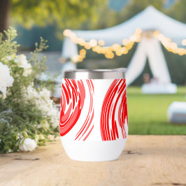 Roter Swirl auf Wasserflasche
