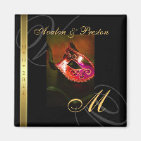 Roter Swirl Masquerade Maske speichern das Datum M