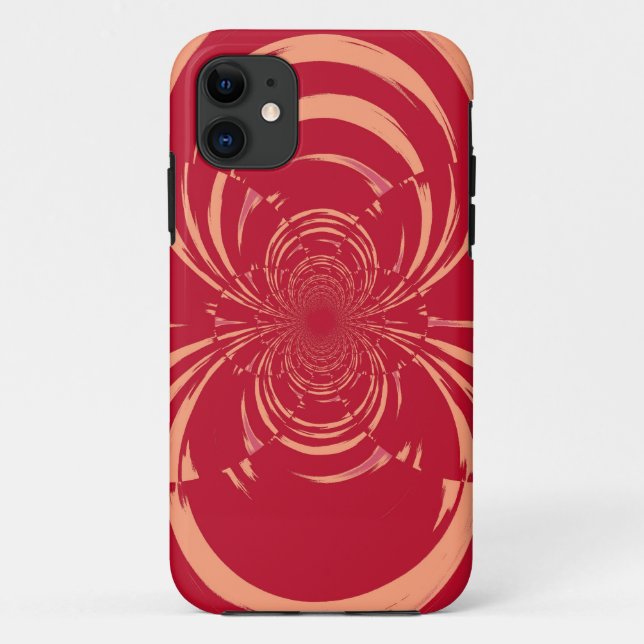 Roter Swirl Retro Art Déco Case-Mate iPhone Hülle (Rückseite)
