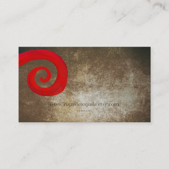 Roter Swirl Visitenkarte (Vorderseite)