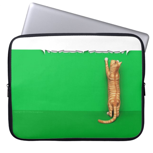 Roter Tabulator für Katzenrippen Laptopschutzhülle (Vorderseite)