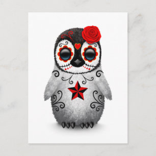 Roter Tag des toten Zuckerpinguins Postkarte