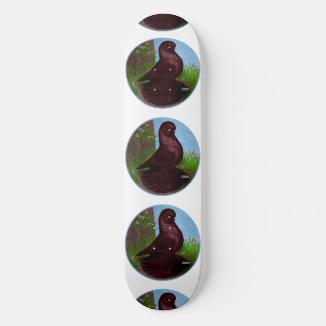 Roter Taubenzirkel Skateboard (Vorderseite)