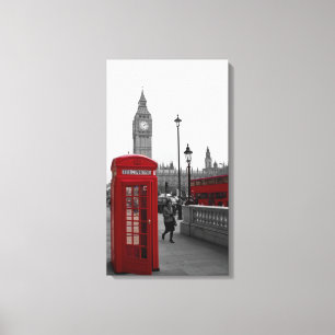 Roter Telefonkasten und London-Rotbus Leinwanddruck