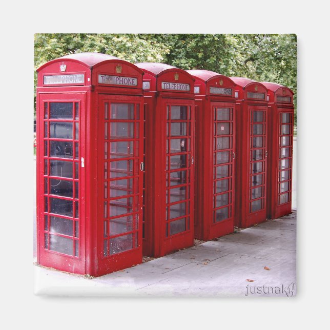 roter Telefonmagnet Magnet (Vorne)