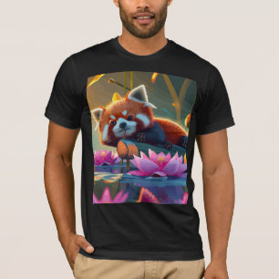 Roter Teller auf einem Login-Lotusteich T-Shirt