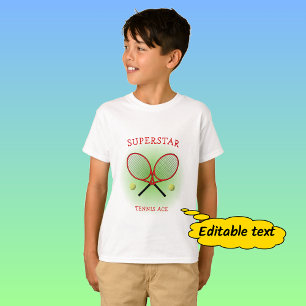 Roter Tennis-Ass-Text nach Wahl T-Shirt