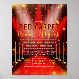 Roter-Teppich-Abschlussball-Spendenflyer zum Bearb Poster