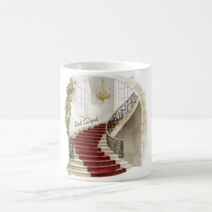 Roter Teppich Treppe Kaffeetasse