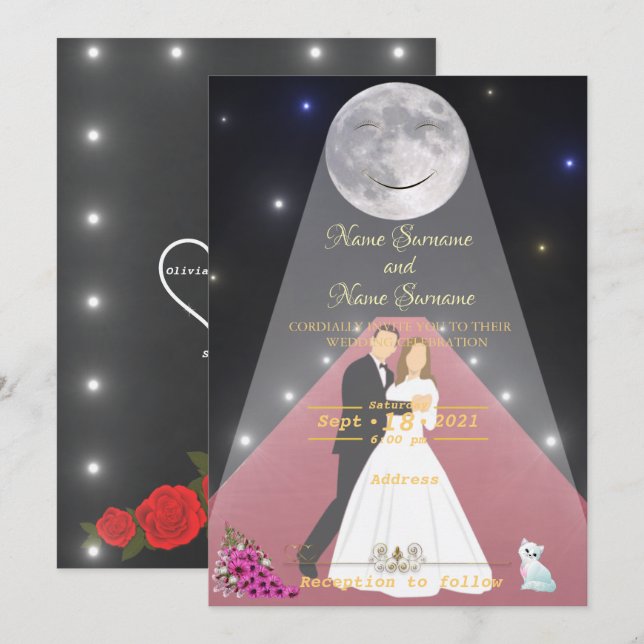 Roter Teppichboden Einladung (Vorne/Hinten)