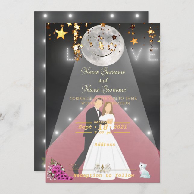 Roter Teppichboden Einladung (Vorne/Hinten)