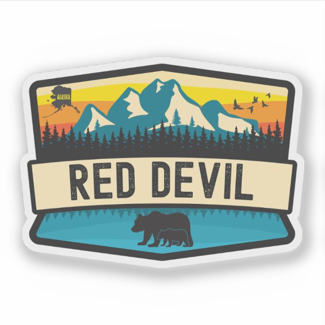 Roter Teufel, Alaska Aufkleber (Vorderseite)