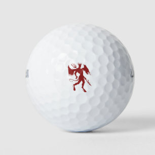 Roter Teufel, Luzifer, Diablo, Satin, Gehhaltung Golfball