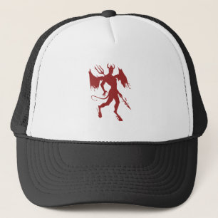 Roter Teufel, Luzifer, Diablo, Satin, Gehhaltung Truckerkappe
