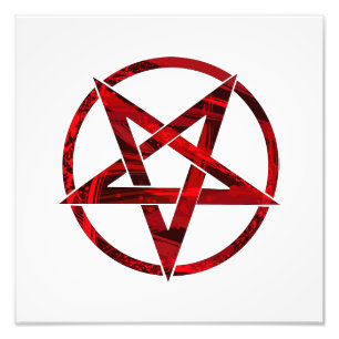 Roter Teufel-Pentagramm Fotodruck