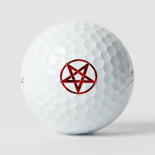 Roter Teufel-Pentagramm Golfball