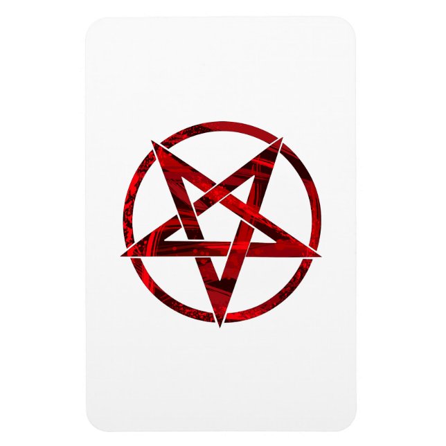 Roter Teufel-Pentagramm Magnet (Vertikal)