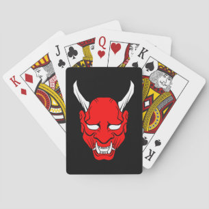 Roter Teufel spielt Karten Spielkarten