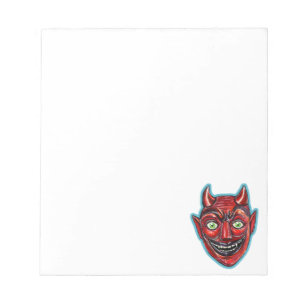 Roter Teufel Vintage Halloween Notizblock
