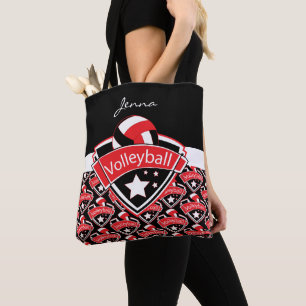 Roter Text des Sport-Volleyball-  DIY Tasche