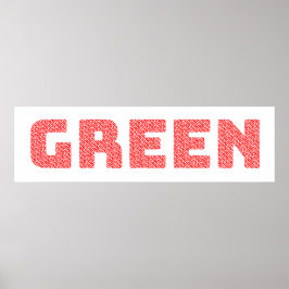 „Roter Text, grünes Wort“ Eco-Word-Art – Inspirier Poster