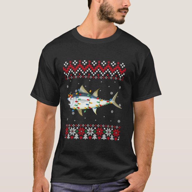 Roter Thunfisch Weihnachtsmannmütze Frauen Kinder  T-Shirt (Vorderseite)