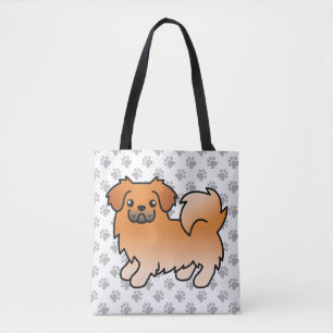 Roter tibetischer Spanier Niedlicher Cartoon Dog Tasche