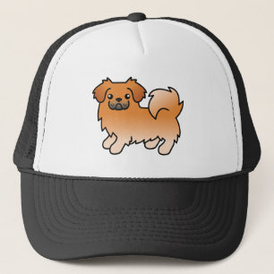 Roter tibetischer Spanier Niedlicher Cartoon Dog Truckerkappe