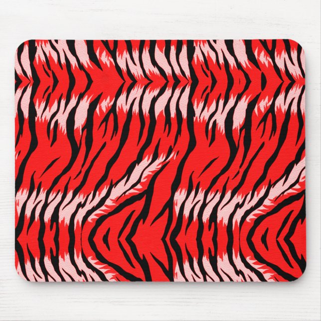 Roter Tiger-Tierhaut-Muster-Design  Mousepad (Vorne)