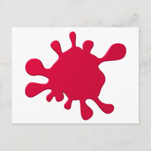 Roter Tintenklecks Postkarte