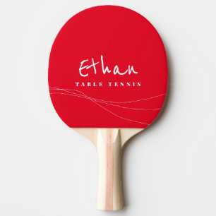Roter Tischtennis-signierter Name Ping-Pong-Paddel Tischtennis Schläger
