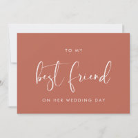 Roter Ton Zu meiner besten Freundin am Hochzeitsta