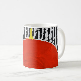 Roter Topf mit schwarz-weißen Streifen Kaffeetasse