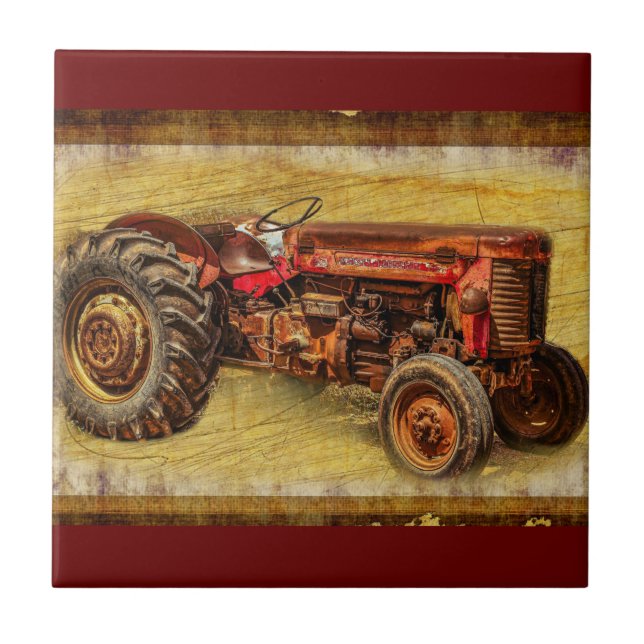 Roter Traktor Fliese (Vorderseite)