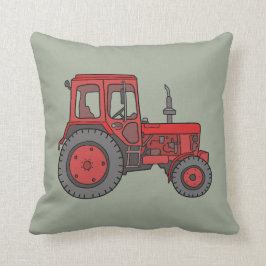 Roter Traktor Kissen