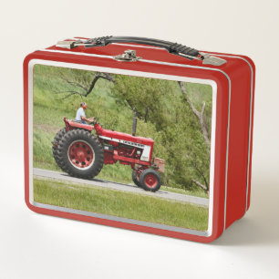 Roter Traktor Metall Lunch Box
