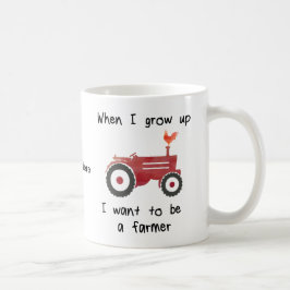 Roter Traktor mit Huhn-ICh wollen, um ein Landwirt Kaffeetasse