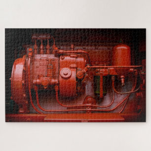 Roter Traktor-Motor.