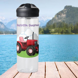 Roter Traktor Rosa Sitzplatz Cartoon Kid Bauer Trinkflasche